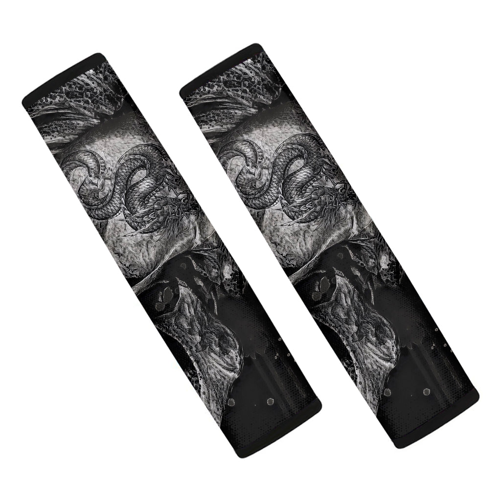 Monochrome Punk Skull Print Car Seat Belt Covers