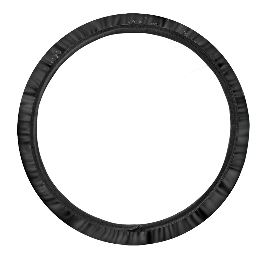 Monochrome Punk Skull Print Car Steering Wheel Cover