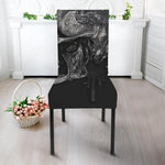 Monochrome Punk Skull Print Dining Chair Slipcover