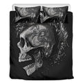 Monochrome Punk Skull Print Duvet Cover Bedding Set
