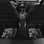 Monochrome Punk Skull Print Front and Back Car Floor Mats