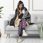 Monochrome Punk Skull Print Hooded Blanket