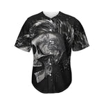 Monochrome Punk Skull Print Men's Baseball Jersey