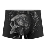 Monochrome Punk Skull Print Men's Boxer Briefs