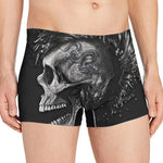 Monochrome Punk Skull Print Men's Boxer Briefs
