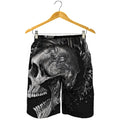 Monochrome Punk Skull Print Men's Shorts