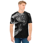 Monochrome Punk Skull Print Men's T-Shirt