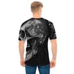 Monochrome Punk Skull Print Men's T-Shirt