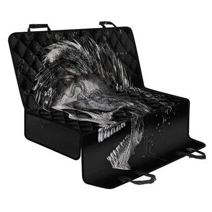 Monochrome Punk Skull Print Pet Car Back Seat Cover