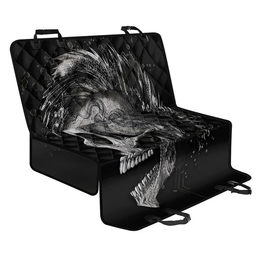 Monochrome Punk Skull Print Pet Car Back Seat Cover