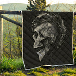 Monochrome Punk Skull Print Quilt