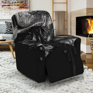 Monochrome Punk Skull Print Recliner Slipcover