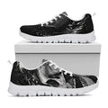 Monochrome Punk Skull Print White Running Shoes