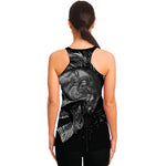 Monochrome Punk Skull Print Women's Racerback Tank Top