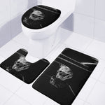 Monochrome Rhinoceros Ratsnake Print 3 Piece Bath Mat Set