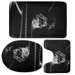 Monochrome Rhinoceros Ratsnake Print 3 Piece Bath Mat Set