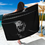Monochrome Rhinoceros Ratsnake Print Beach Sarong Wrap
