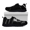 Monochrome Rhinoceros Ratsnake Print Black Sneakers