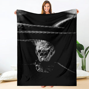 Monochrome Rhinoceros Ratsnake Print Blanket