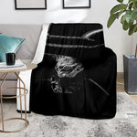 Monochrome Rhinoceros Ratsnake Print Blanket