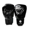 Monochrome Rhinoceros Ratsnake Print Boxing Gloves