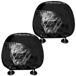 Monochrome Rhinoceros Ratsnake Print Car Headrest Covers