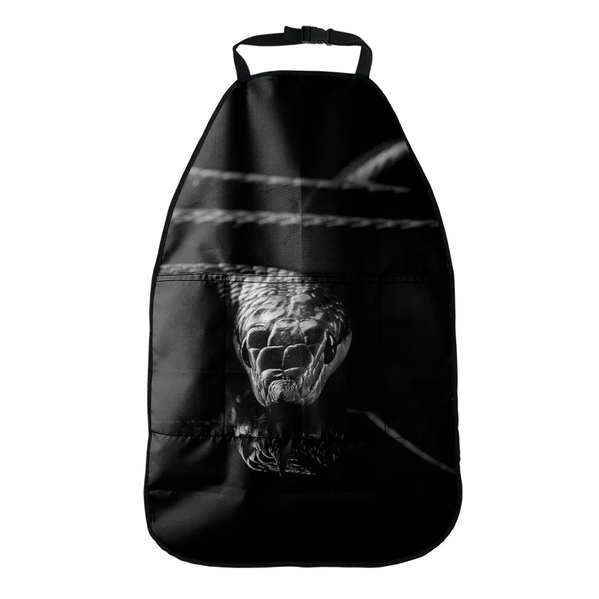 Monochrome Rhinoceros Ratsnake Print Car Seat Organizers