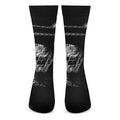 Monochrome Rhinoceros Ratsnake Print Crew Socks