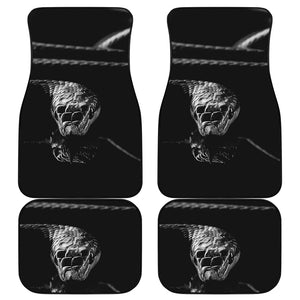 Monochrome Rhinoceros Ratsnake Print Front and Back Car Floor Mats