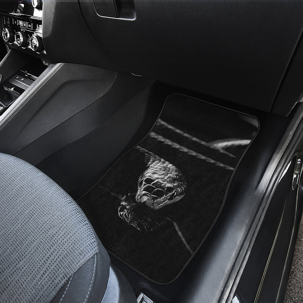 Monochrome Rhinoceros Ratsnake Print Front and Back Car Floor Mats