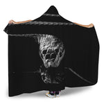 Monochrome Rhinoceros Ratsnake Print Hooded Blanket