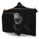 Monochrome Rhinoceros Ratsnake Print Hooded Blanket