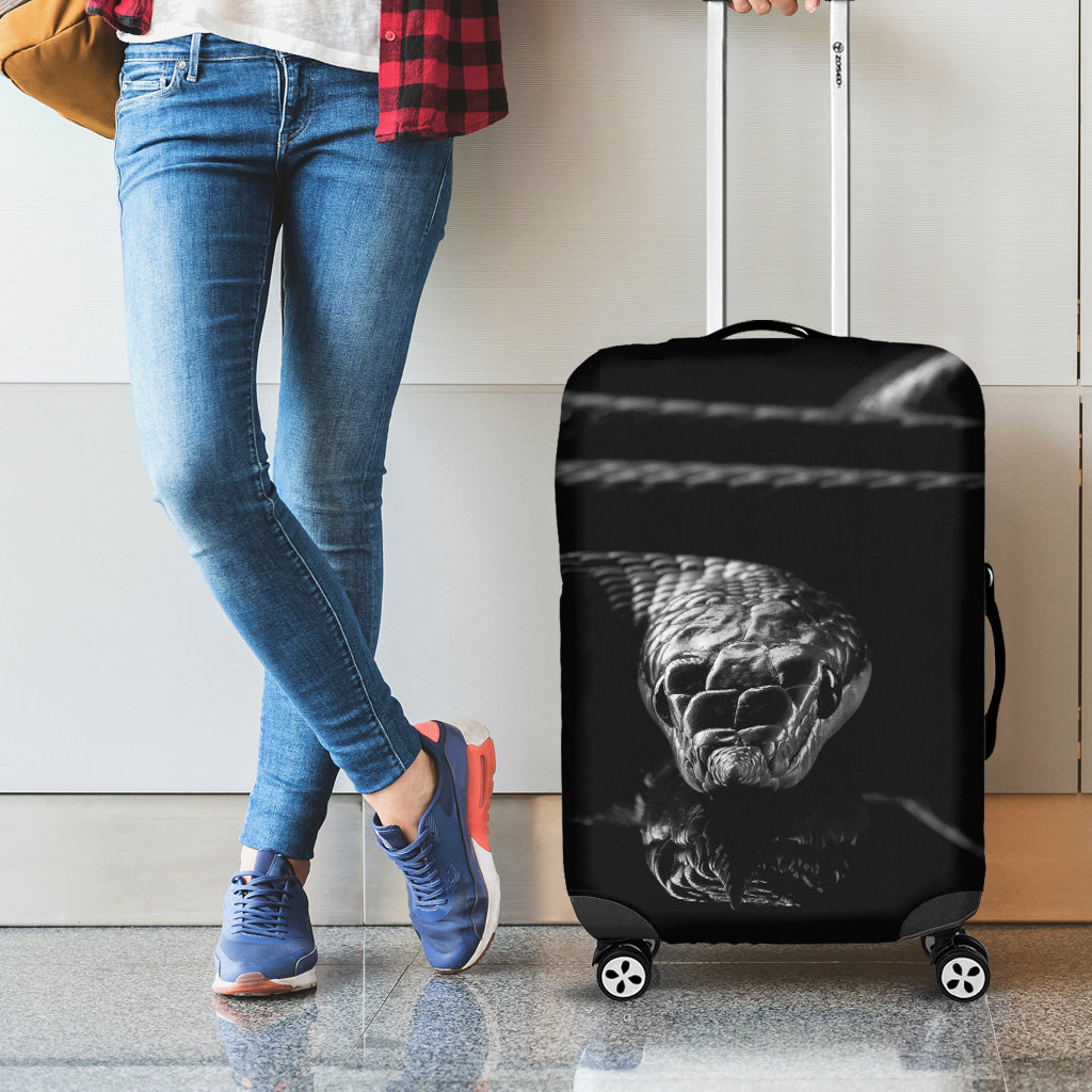 Monochrome Rhinoceros Ratsnake Print Luggage Cover