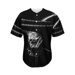 Monochrome Rhinoceros Ratsnake Print Men's Baseball Jersey