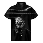 Monochrome Rhinoceros Ratsnake Print Men's Short Sleeve Shirt