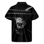 Monochrome Rhinoceros Ratsnake Print Men's Short Sleeve Shirt