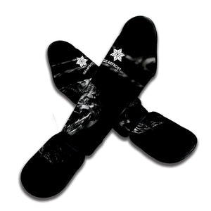 Monochrome Rhinoceros Ratsnake Print Muay Thai Shin Guard