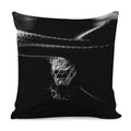 Monochrome Rhinoceros Ratsnake Print Pillow Cover