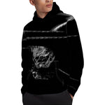 Monochrome Rhinoceros Ratsnake Print Pullover Hoodie