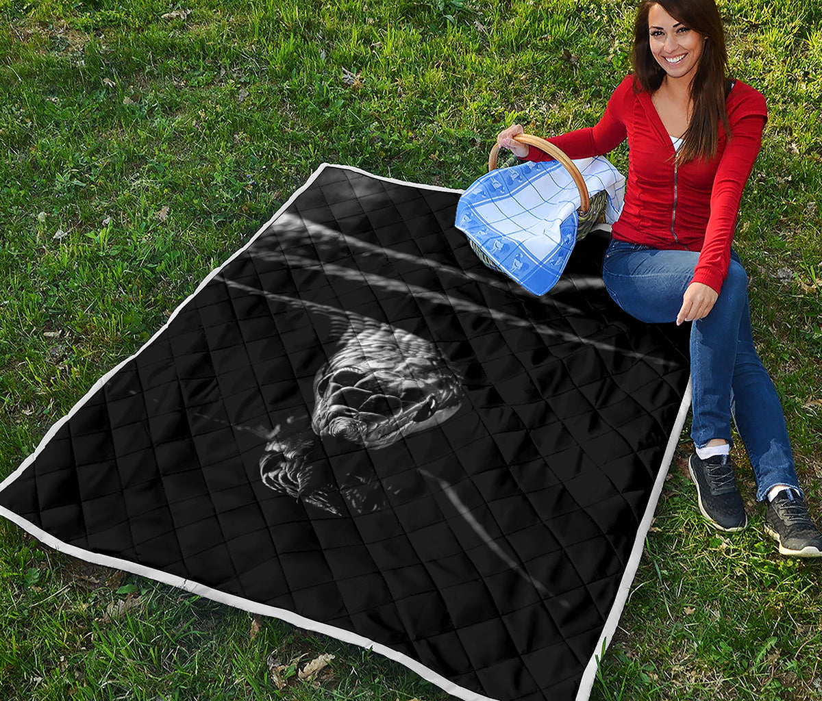 Monochrome Rhinoceros Ratsnake Print Quilt