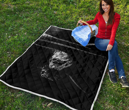 Monochrome Rhinoceros Ratsnake Print Quilt