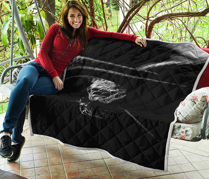 Monochrome Rhinoceros Ratsnake Print Quilt