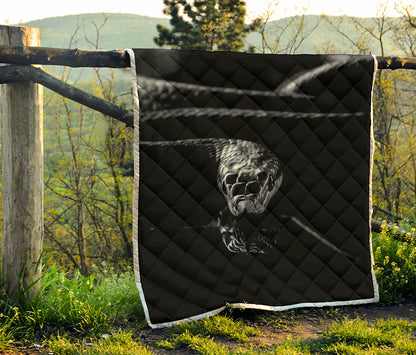 Monochrome Rhinoceros Ratsnake Print Quilt