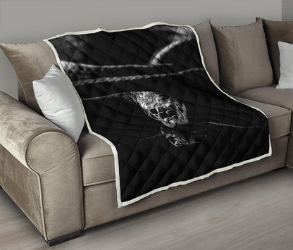 Monochrome Rhinoceros Ratsnake Print Quilt