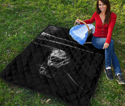 Monochrome Rhinoceros Ratsnake Print Quilt