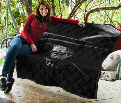 Monochrome Rhinoceros Ratsnake Print Quilt