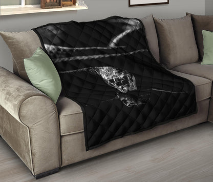 Monochrome Rhinoceros Ratsnake Print Quilt