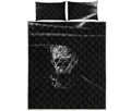 Monochrome Rhinoceros Ratsnake Print Quilt Bed Set