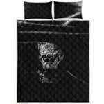 Monochrome Rhinoceros Ratsnake Print Quilt Bed Set