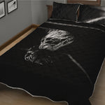 Monochrome Rhinoceros Ratsnake Print Quilt Bed Set